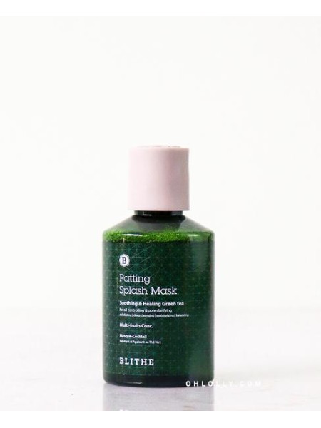 BLITHE Сплэш-маска для лица PATTING SPLASH MASK SOOTHING&HEALING GREEN TEA 70 мл.