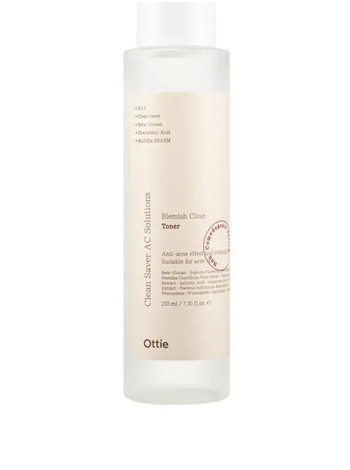 OTTIE Тонер для проблемной кожи с BHA кислотой Blemish Clean Toner(210 мл)