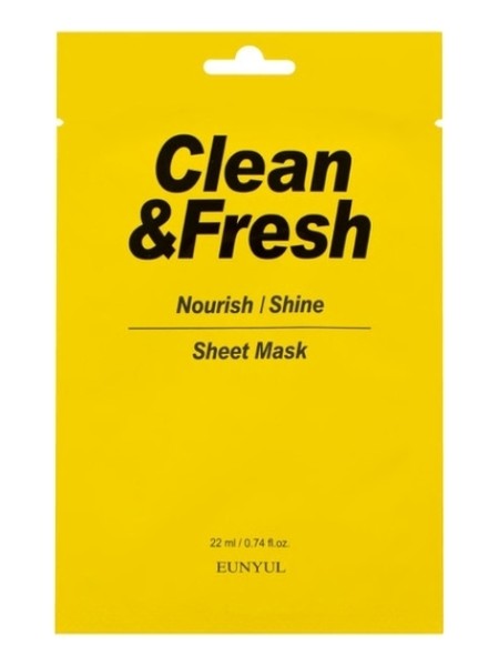 EUNYUL Тканевая маска для питания и сияния кожи CLEAN&FRESH MASK 22 мл.