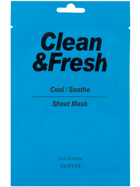 EUNYUL Тканевая маска для охлаждающего и успокаивающего эффекта CLEAN&FRESH MASK 22 мл.