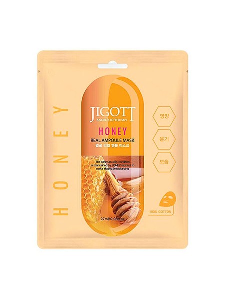 JIGOTT Ампульная тканевая маска c экстрактом меда HONEY Real Ampoule Mask