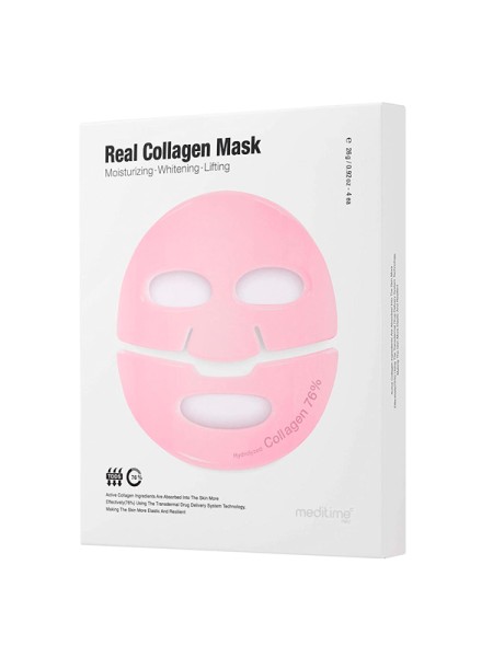 Meditime Лифтинг-маска гидрогелевая для лица с коллагеном Real collagen mask