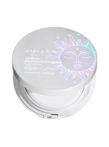 Mary& May Осветляющий солнцезащитный кушон Vegan Niacinamide Panthenol Sun Cushion SPF50+ PA++++