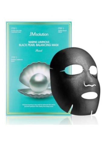 JM Solution Трёхшаговый набор для сияния кожи Marine Luminous Black Peral Balancing Mask 