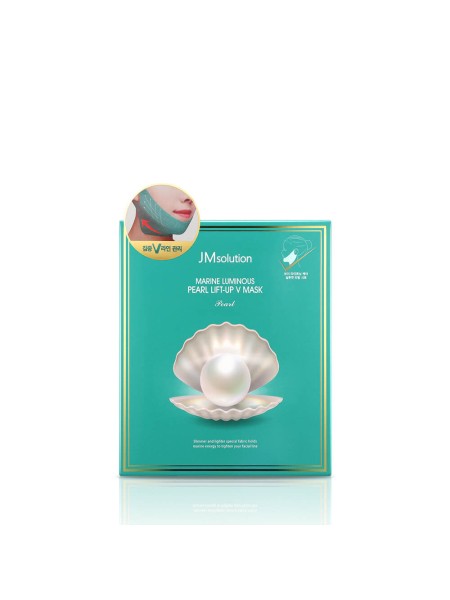 JM Solution Маска для подтяжки контура лица с протеинами жемчуг Marine Luminous Perl lift-up  v mask