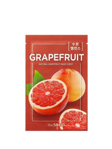 The Saem Маска тканевая с экстрактом грейпфрута Natural Grapefruit Mask Sheet,21 мл