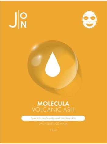 J:ON Маска для лица тканевая с вулканическим пеплом Molecula Volcanic Ash Daily Essence Mask 23 мл.