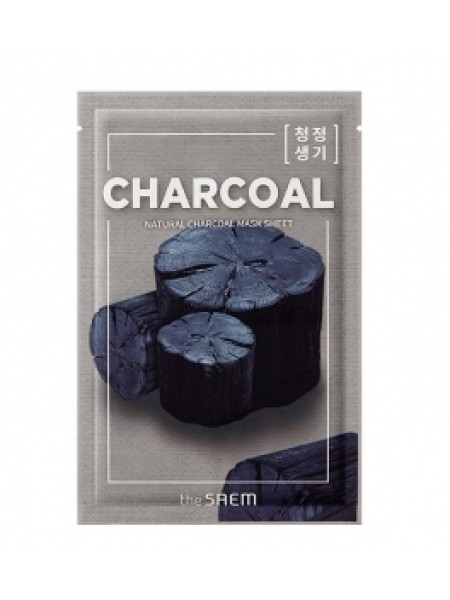 The Saem Тканевая маска с древесным углем - Natural Charcoal Mask Sheet 21 мл