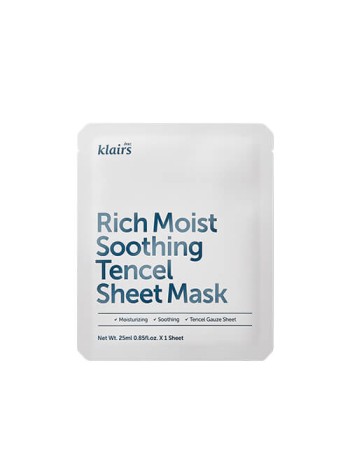 DEAR KLAIRS Успокаивающая тканевая маска для лица Rich Moist Soothing Tencel Sheet Mask 25 мл.