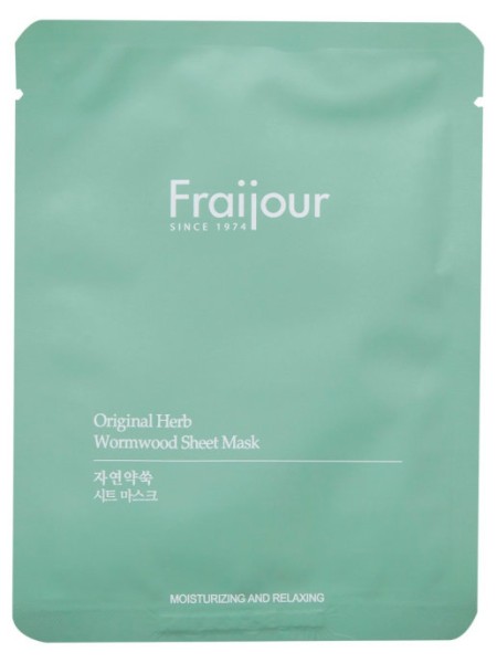 Fraijour Успокаивающая тканевая маска с полынью Original Herb Wormwood Sheet Mask