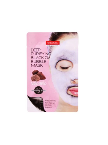 Purederm Маска Deep Purifying Black O2 Bubble Mask Volcanic