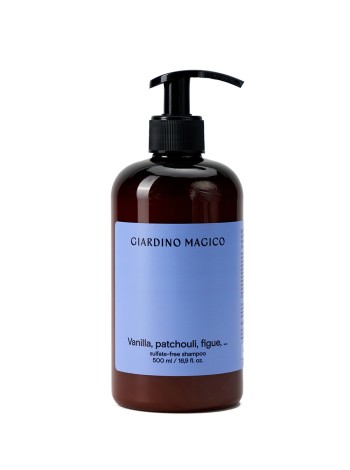 GIARDINO MAGICO Бессульфатный шампунь с пептидами шелка VANILLA, PATCHOULI ,FIGUE 500мл													