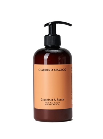 GIARDINO MAGICO Бессульфатный шампунь с пептидами шелка GRAPEFRUIT & SANTAL 500мл																	