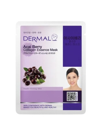 DERMAL Тканевая маска для лица Acai Berry Collagen Essence Mask 23г