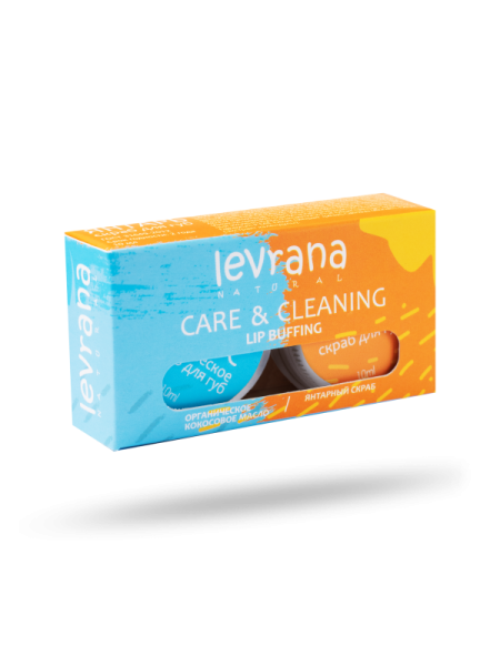 LEVRANA Органическое кокосовое масло + янтарный скраб для губ CARE & CLEANING 10 мл