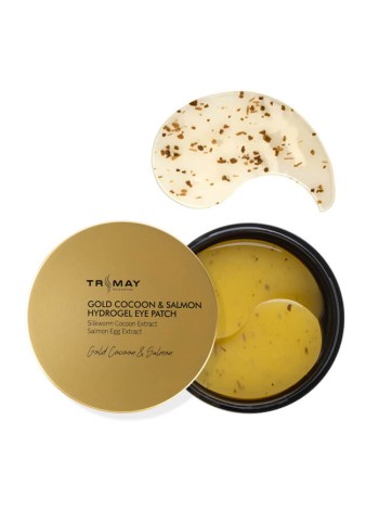 TRIMAY Патчи с золотым шелкопрядом Gold Cocoon&Salmon Hydrogel Eye Patch  60 шт.