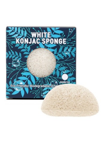 TRIMAY Спонж конняку белый WHITE KONJAC SPONGE в коробоке 1 шт.