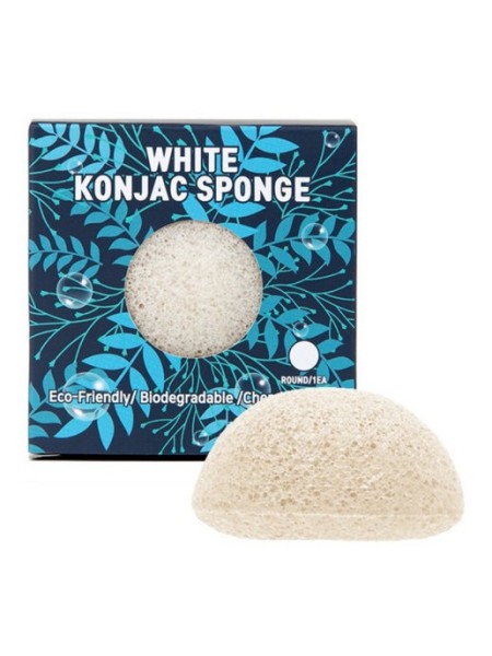 TRIMAY Спонж конняку белый WHITE KONJAC SPONGE в коробоке 1 шт.