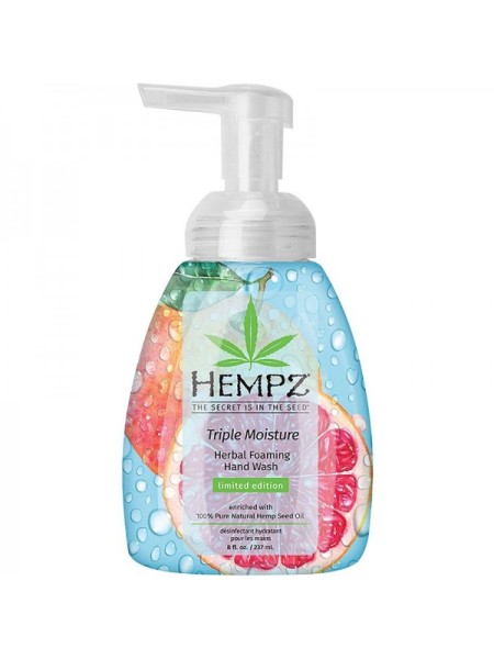 HEMPZ Гель-мусс для рук Тройное Увлажнение Hand Wash Triple Moisture 236 мл