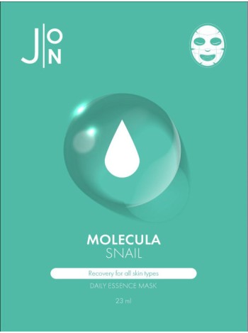 J:ON Маска для лица тканевая с улиточным муцином Molecula Snail  Daily Essence Mask 23 мл.