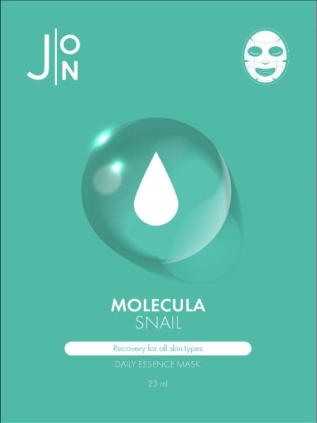 J:ON Маска для лица тканевая с улиточным муцином Molecula Snail  Daily Essence Mask 23 мл.
