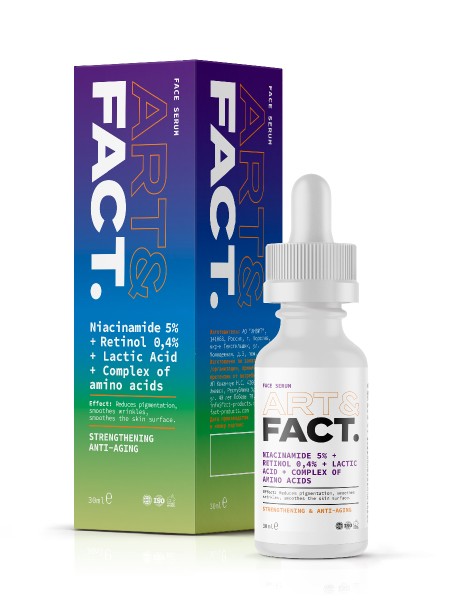 ART&FACT Омолаживающая сыворотка лица NIACINAMIDE 5% + RETINOL 0,4% 30мл