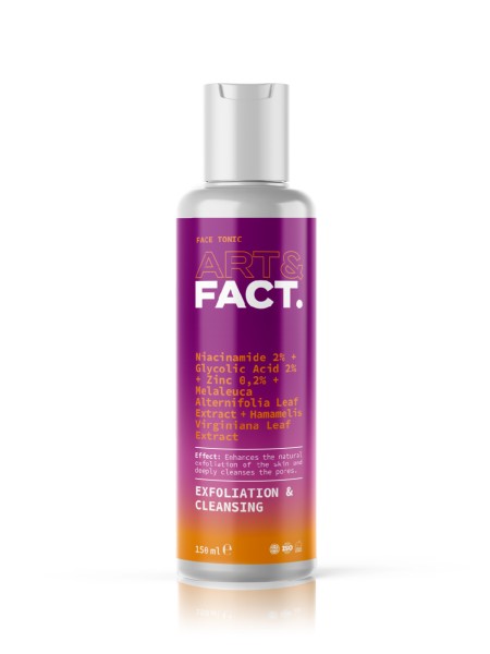 ART&FACT Тоник для лица для глубокого очищения пор NIACINAMIDE 2%+GLYCOLIC ACID 2%+ZINC0,2% 150мл