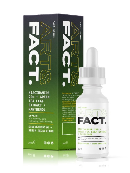 ART&FACT Сыворотка для лица себорегулирующая с NIACINAMIDE 20%+GREEN TEA LEAF EXTRACT+PANTHENOL30мл