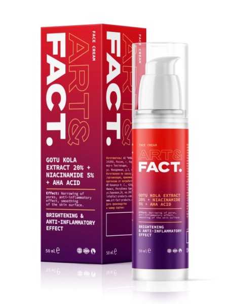 ART&FACT Восстанавливающий и обновляющий крем для лицом с GOTU KOLA EXTRACT 20%+NIACINAMIDE 5% 50мл