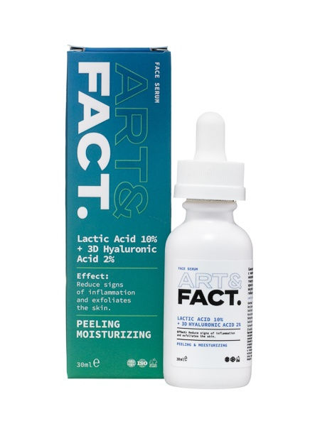 ART&FACT Сыворотка пилинг для лица LACTIC ACID 10% + 3D HYALURONIC ACID 2% 30мл