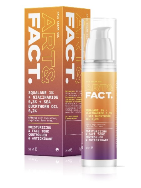 ART&FACT Легкий увлажняющий крем-гель для лица SQUALANE 1%+NIACINAMIDE 0,3%+SEA BUCKTHORN OIL 0,2 