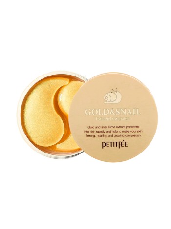 PETITFEE Гидрогелевые патчи для век с муцином улитки Hydro Gel Eye Patch Gold & Snail 60 patches