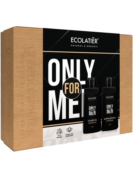 ECOLATIER Набор "ONLY for MEN" (Гель для душа+ Шампунь)150 мл