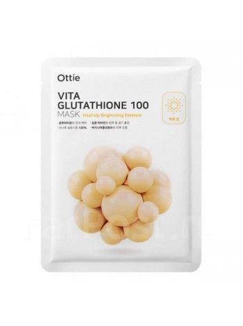 OTTIE Тканевая маска с глутатионом для однородного цвета и сияния Vita Gutathione 100 Mask 23 г