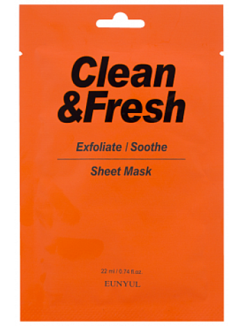 EUNYUL Тканевая маска для гладкости и регенерации кожи CLEAN&FRESH MASK 22 мл.