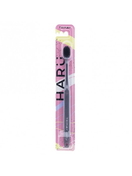 TRIMAY Зубная щетка с угольным напылением HARU Charcoal Toothbrush