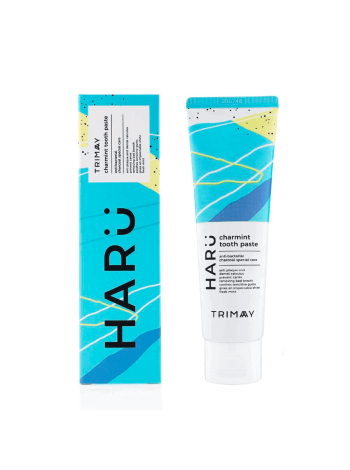 TRIMAY Зубная паста с фукоиданом и древесным углем HARU Charmint Toothpaste 120 гр