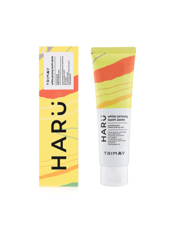 TRIMAY Зубная паста отбеливающая с растительными экстрактами HARU White Jamong Tooth Paste 110 гр