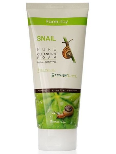 FARMSTAY Пенка для умывания с улиточным муцином Snail Pure Cleansing Foam 180мл