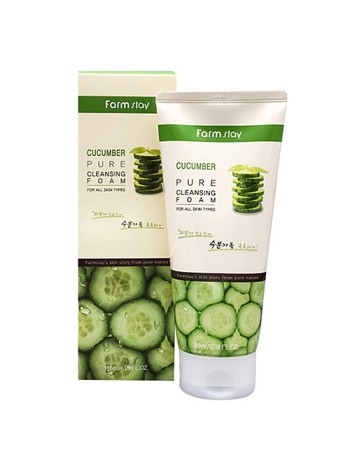 FARMSTAY Увлажняющая пенка для умывания с экстрактом огурца Cucumber Pure Cleansing Foam 180мл